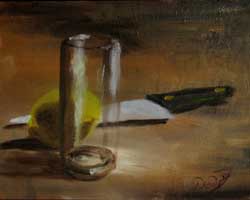 Glass and lemon