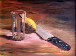 Glass, Lemon & Knife